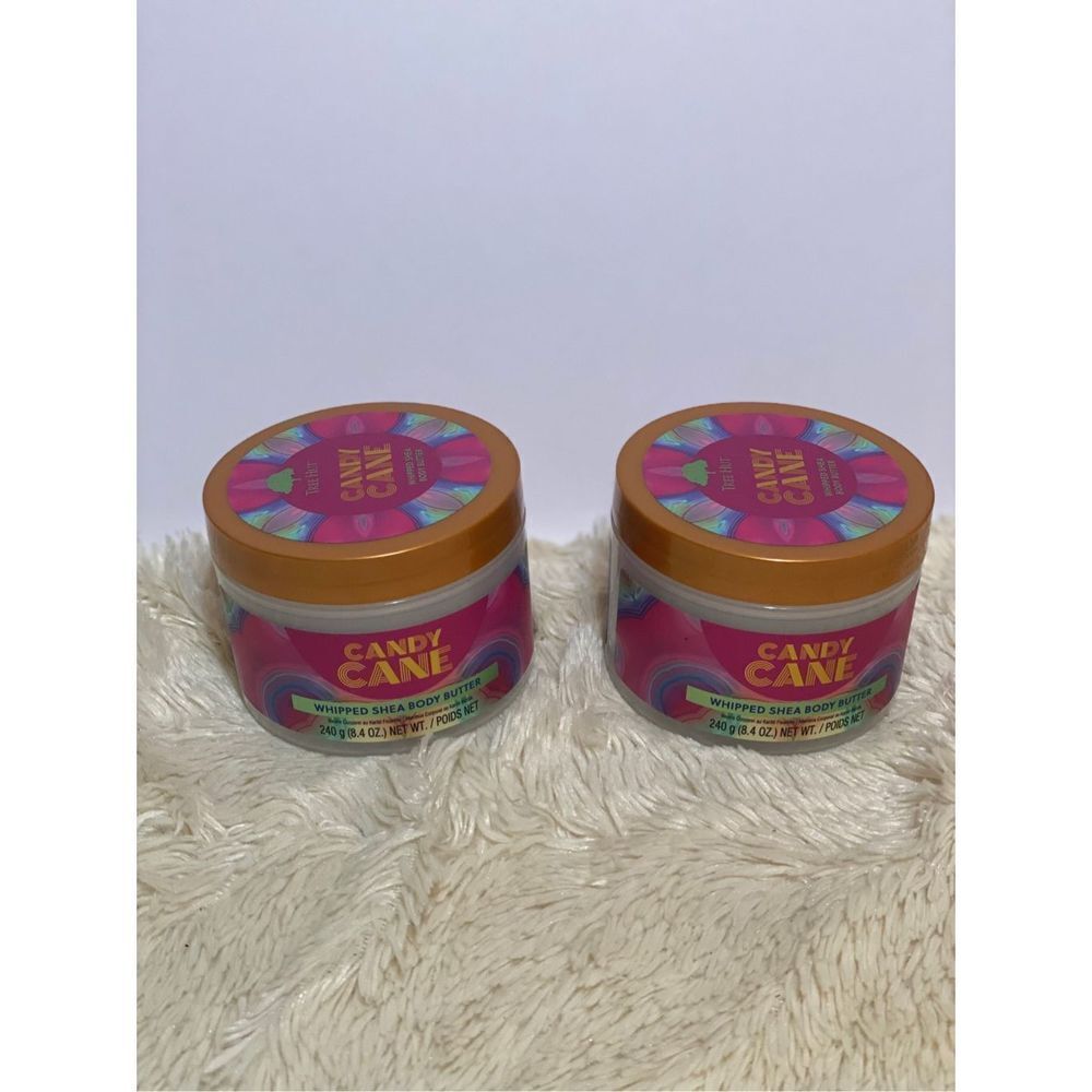 Set Of 2 Tree Hut Candy Cane Whipped Shea Body Butter 8.4 oz Holiday Edition